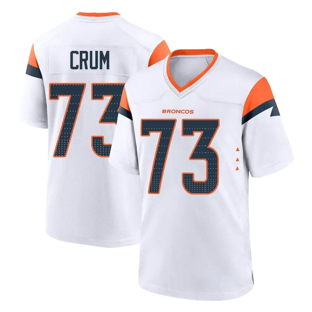 D.Broncos #73 Frank Crum Player White Home Game Ldoa Stitched Jerseys