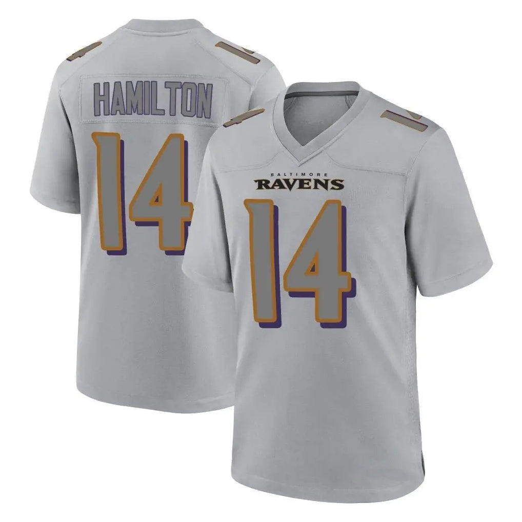 B.Ravens #14 Kyle Hamilton Player Gray Replica Limited Ldoa Stitched Jerseys