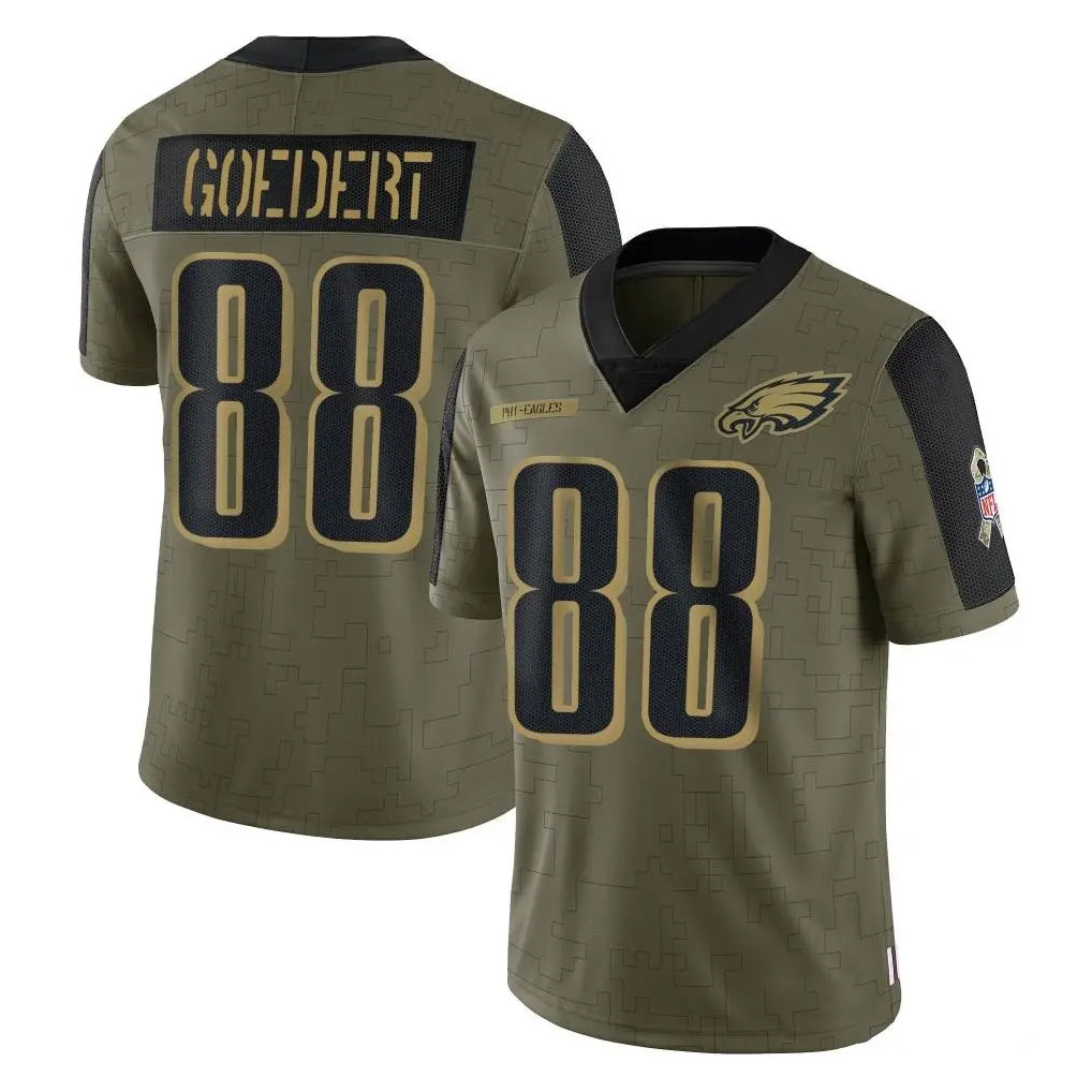 P.Eagles #88 Dallas Goedert Player Olive Salute To Service Limited Game Ldoa Stitched Jerseys