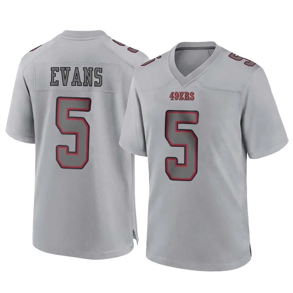 SF.49ers #5 Mike Evans Player Gray Atmosphere Fashion Home Game Ldoa Stitched Jerseys
