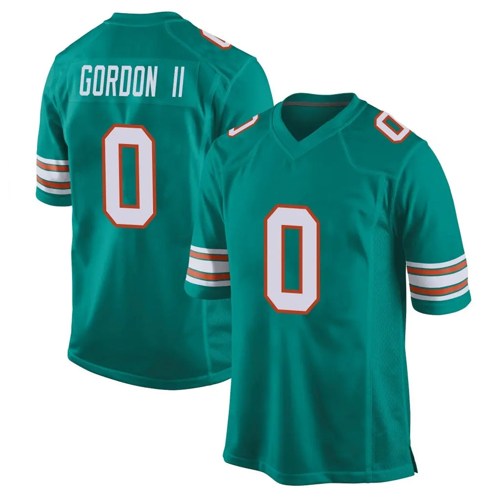 M.Dolphins #0 Ollie Gordon II Player Aqua Alternate Home Game Ldoa Stitched Jerseys