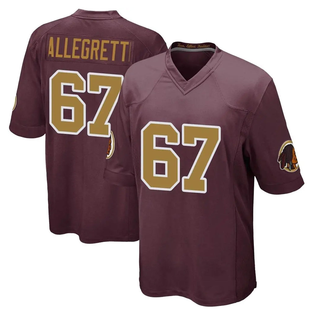 W.Commanders #67 Nick Allegretti Player Burgundy Alternate Home Game Ldoa Stitched Jerseys