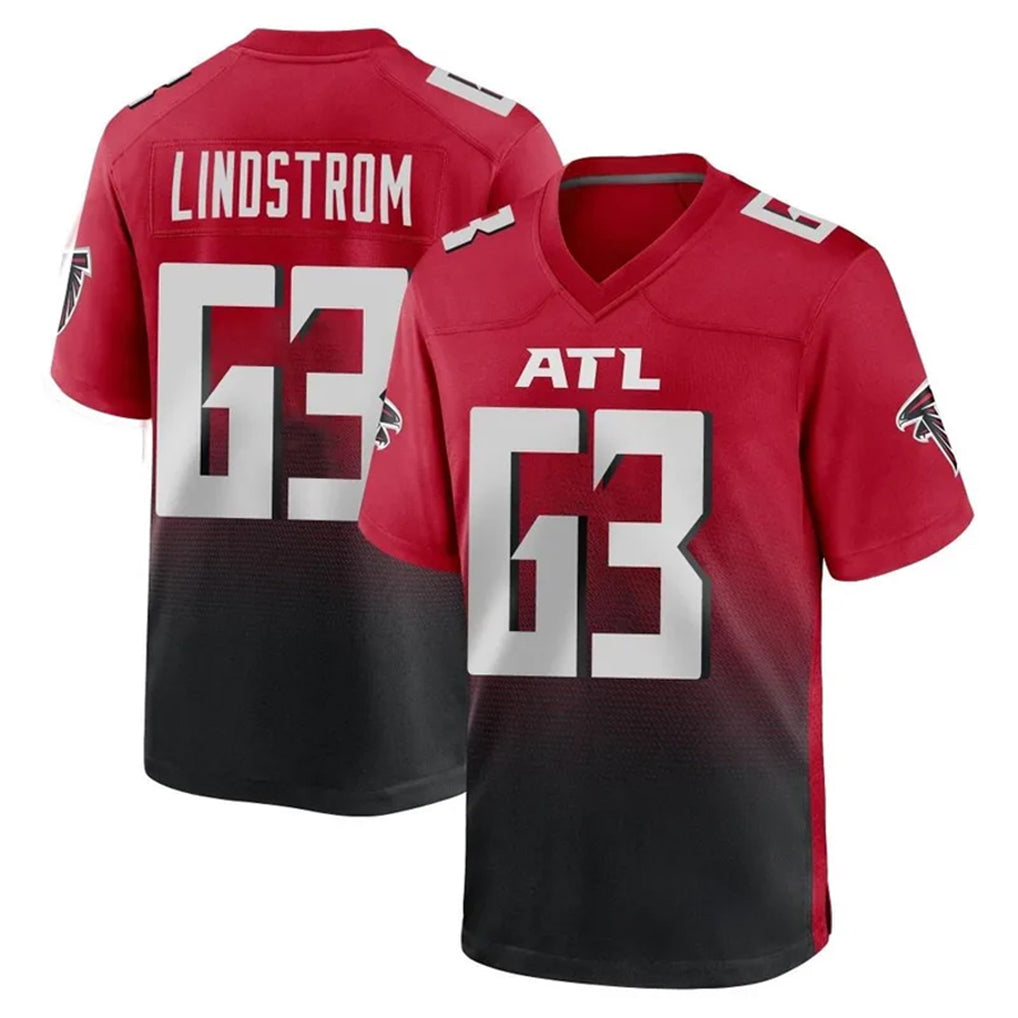 A.Falcons #63 Chris Lindstrom Player Red Home Game Ldoa Stitched Jerseys