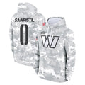 W.Commanders #0 Mike Sainristil Player Arctic Camo Limited Salute to Service Pullover Hoodies Game Ldoa Stitched Jerseys
