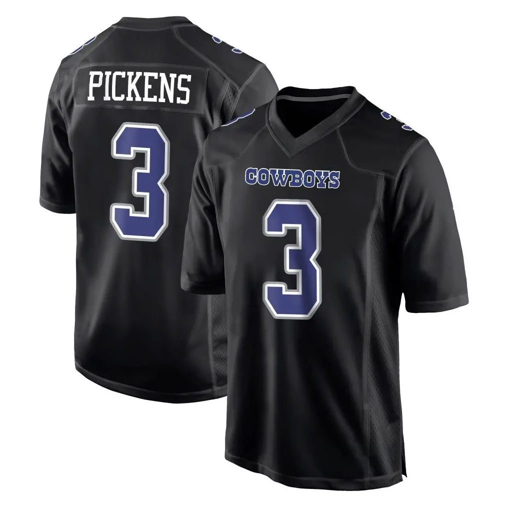 D.Cowboys #3 George Pickens Player Carbon Black Fashion Home Game Ldoa Stitched Jerseys