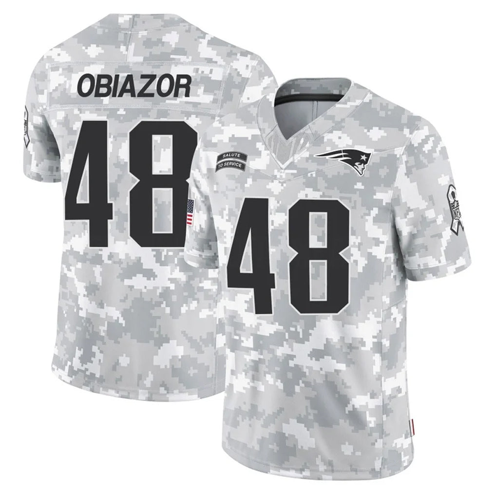 NE.Patriots #48 Namdi Obiazor Player Arctic Camo Salute To Service Limited Game Ldoa Stitched Jerseys