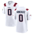 NE.Patriots #0 Christian Gonzalez Player White Home Game Ldoa Stitched Jerseys