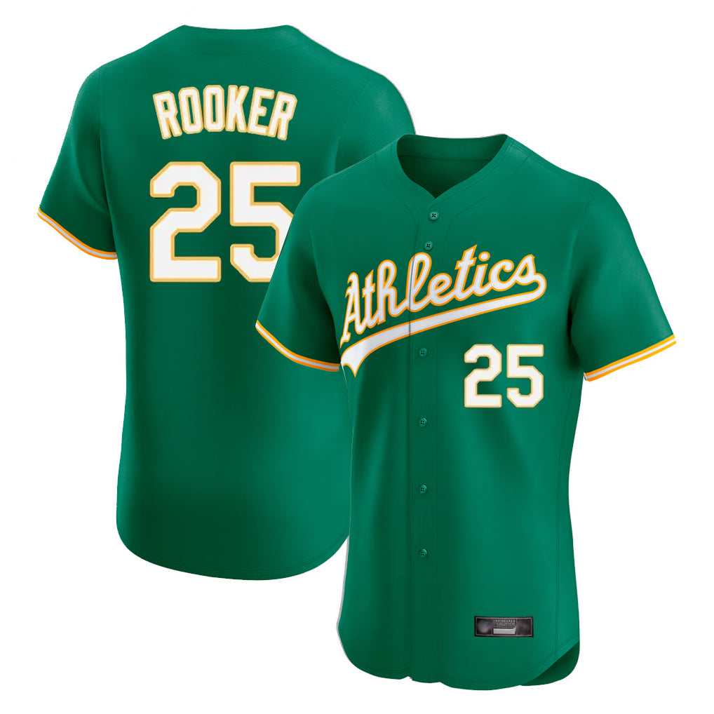 Athletics #25 Brent Rooker Player Kelly Green Limited Elite Home Game Ldoa Stitched Jerseys