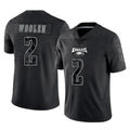 P.Eagles #2 Riq Woolen Player Black Reflective Limited Home Game Ldoa Stitched Jerseys