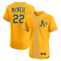 Athletics #22 Jeff McNeil Player Gold Limited Elite Home Game Ldoa Stitched Jerseys
