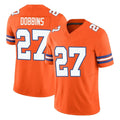 D.Broncos #27 J.K. Dobbins Player Orange Limited Alternate Vapor F.U.S.E. Throwback Game Ldoa Stitched Jerseys