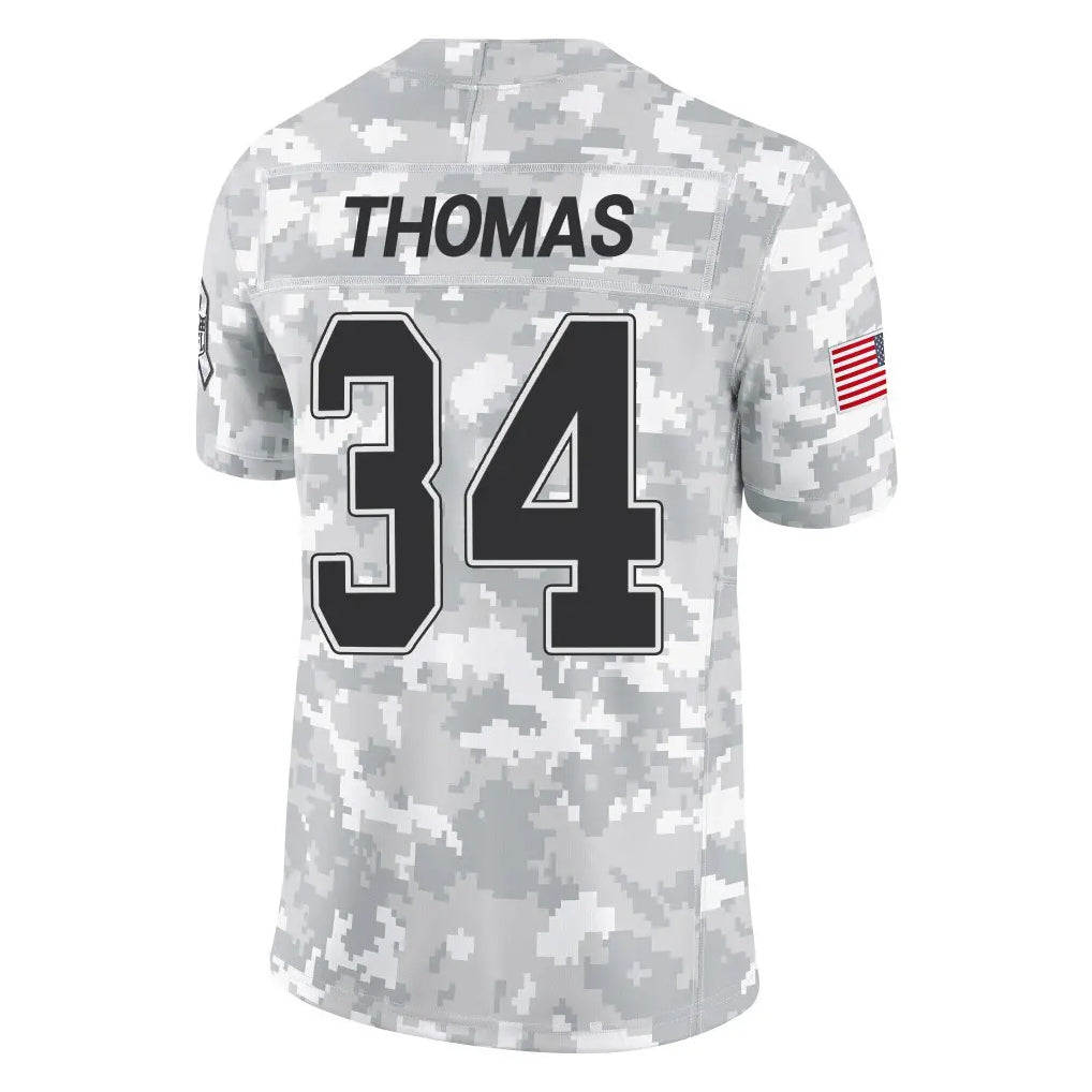 B.Bills #34 Thurman Thomas Player Arctic Camo Salute to Service Limited Ldoa Stitched Jerseys