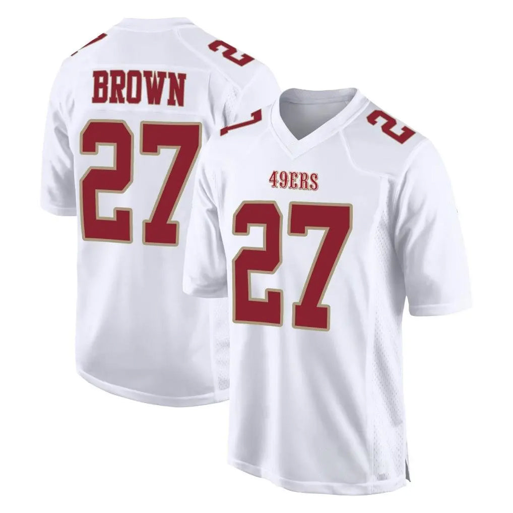 SF.49ers #27 Ji'Ayir Brown Player White Fashion Home Game Ldoa Stitched Jerseys