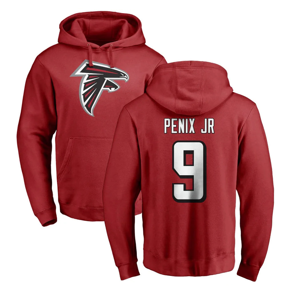 A.Falcons #9 Michael Penix Jr. Player Red Limited Hoodie Ldoa Stitched Jerseys