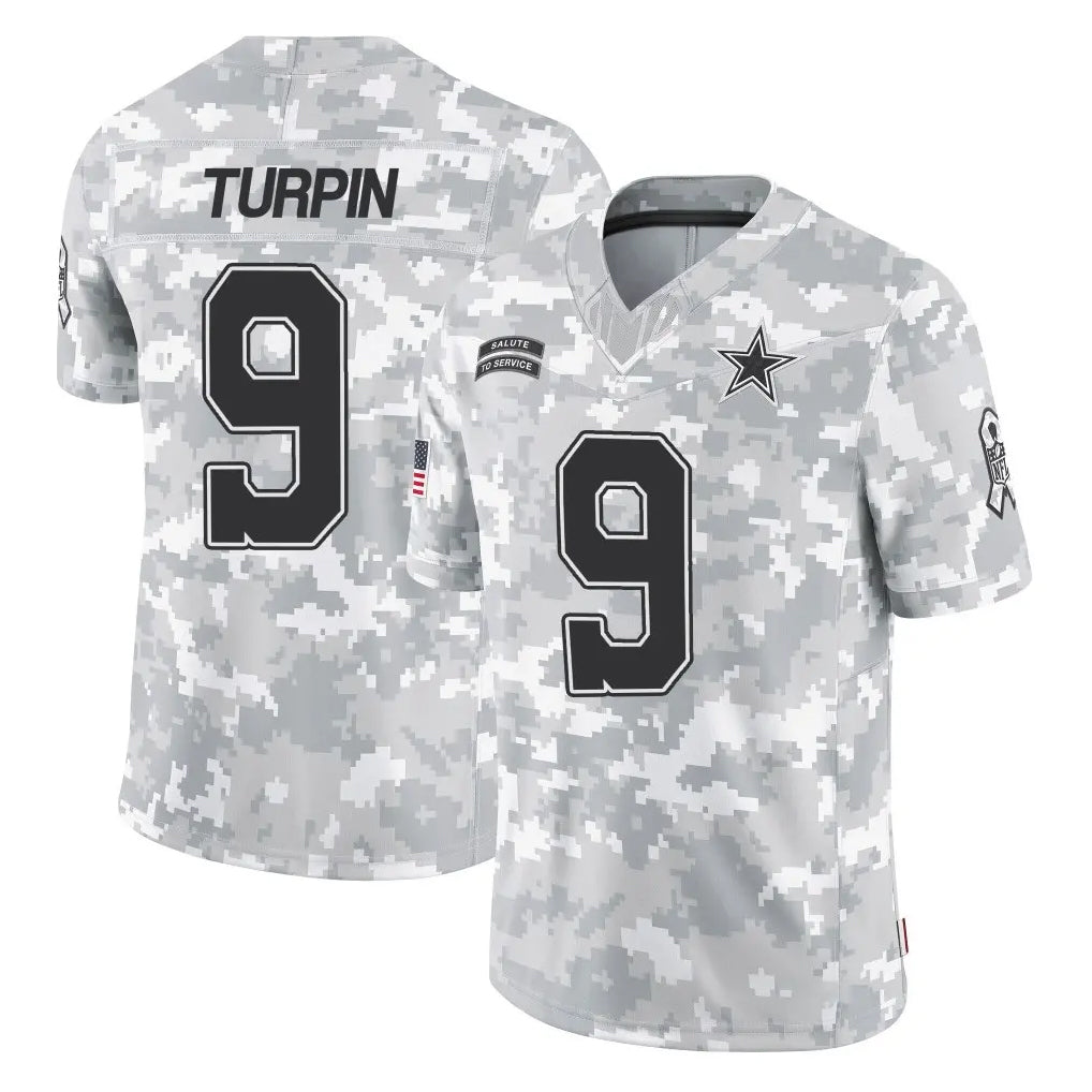 D.Cowboys #9 KaVontae Turpin Player Arctic Camo Salute to Service Limited Home Game Ldoa Stitched Jerseys