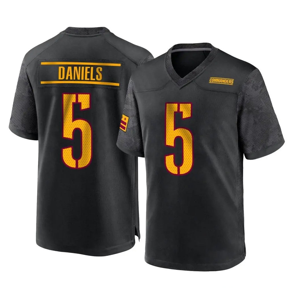 W.Commanders #5 Jayden Daniels Player Black Home Game Ldoa Stitched Jerseys