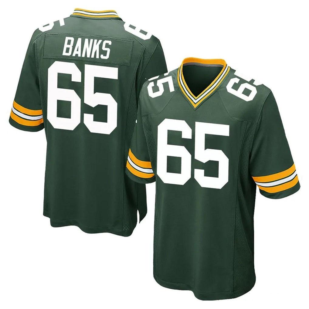 GB.Packers #65 Aaron Banks Player Green Home Game Ldoa Stitched Jerseys