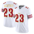 SF.49ers #23 Christian McCaffrey Player White 2025 Rivalries Collection Game Limited Ldoa Stitched Jerseys