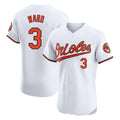 B.Orioles #3 Taylor Ward Player White Limited Elite Home Game Ldoa Stitched Jerseys