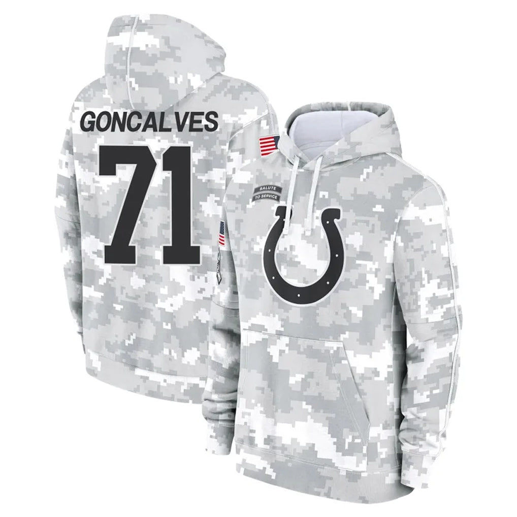 IN.Colts #71 Matt Goncalves Player Arctic Camo Salute to Service Hoodies Limited Game Ldoa Stitched Jerseys