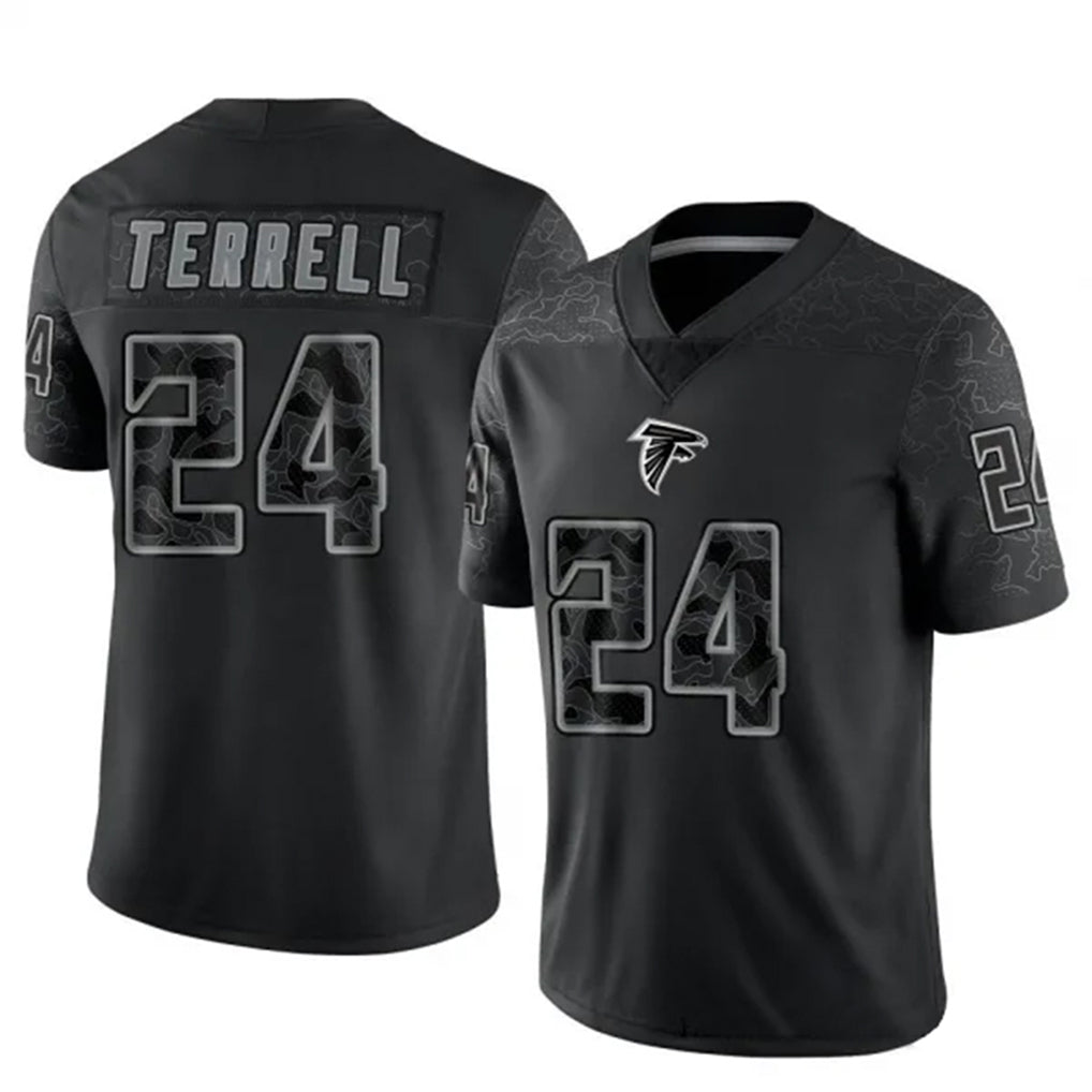 A.Falcons #24 A.J. Terrell Jr. Player Black RFLCTV Limited Ldoa Stitched Jerseys