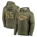 KC.Chiefs #65 Trey Smith Player Olive Salute to Service Pullover Hoodies Home Game Ldoa Stitched Jerseys