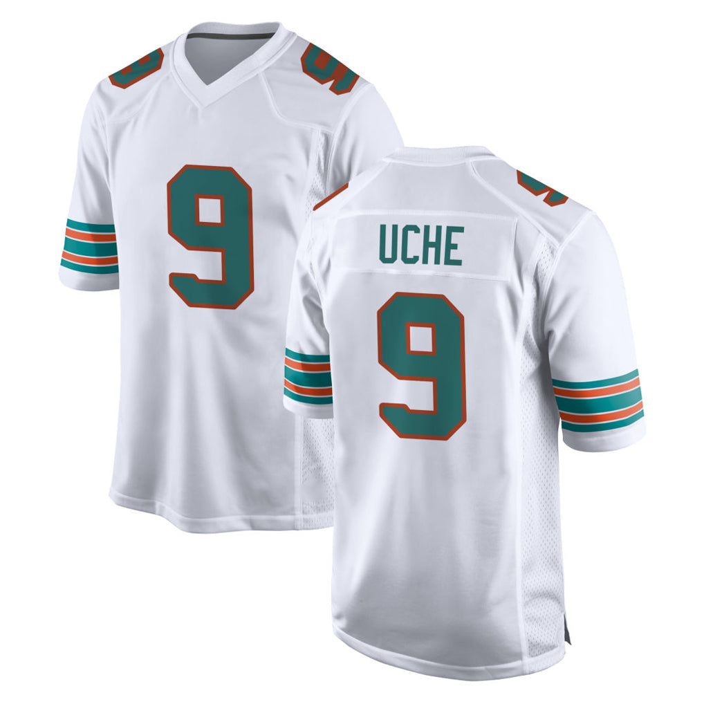 M.Dolphins #9 Joshua Uche Player White Limited Home Game Ldoa Stitched Jerseys