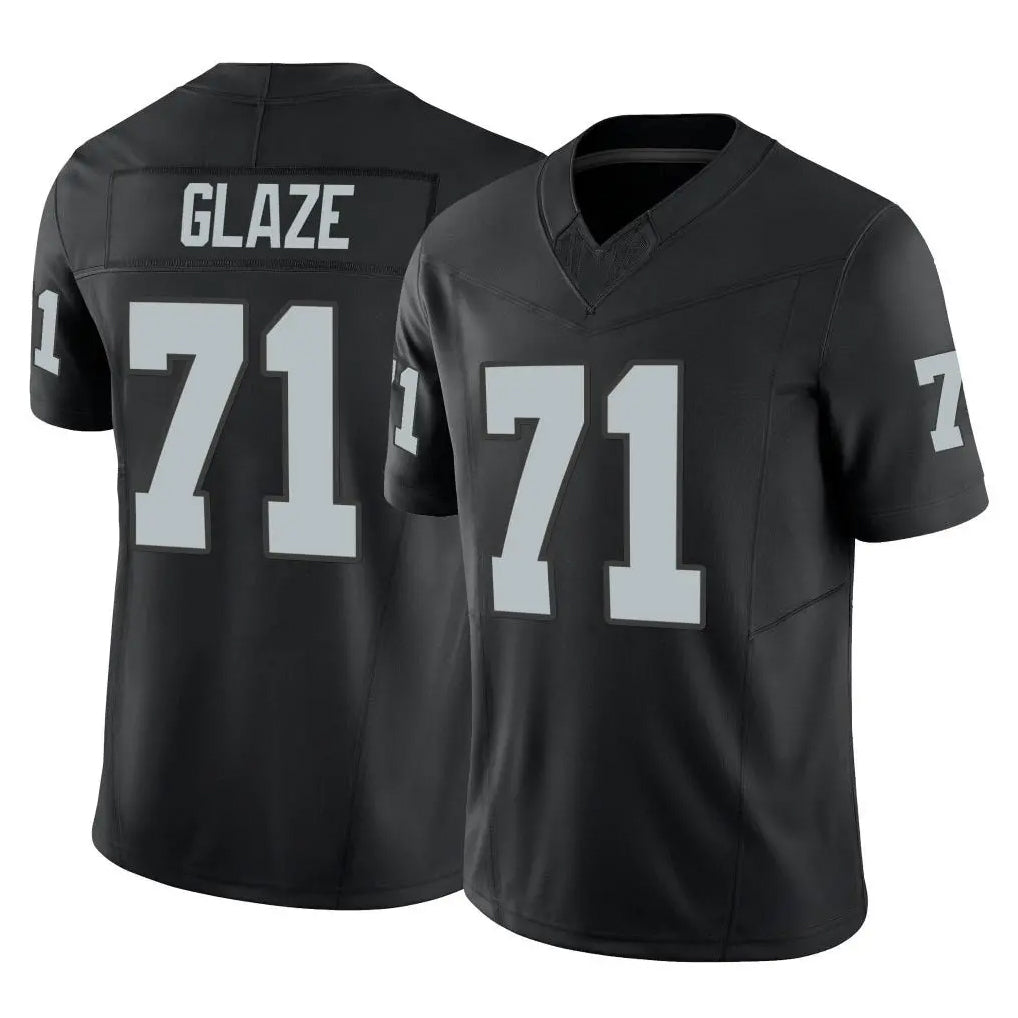 LV.Raiders #71 DJ Glaze Player Black Limited Vapor F.U.S.E. Home Game Ldoa Stitched Jerseys