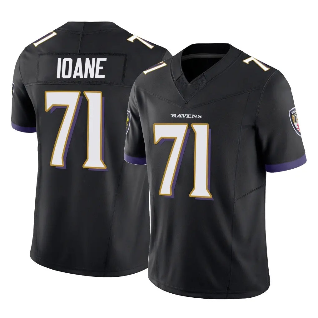 B.Ravens #71 Olaivavega Ioane Player Black Vapor F.U.S.E. Limited Game Ldoa Stitched Jerseys