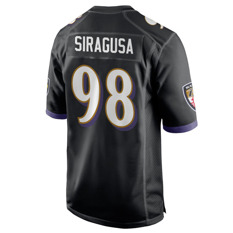 B.Ravens #98 Tony Siragusa Player Black Alternate Home Game Ldoa Stitched Jerseys