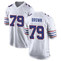 B.Bills #79 Spencer Brown Player White Alternate Game Xdoa Stitched Jerseys