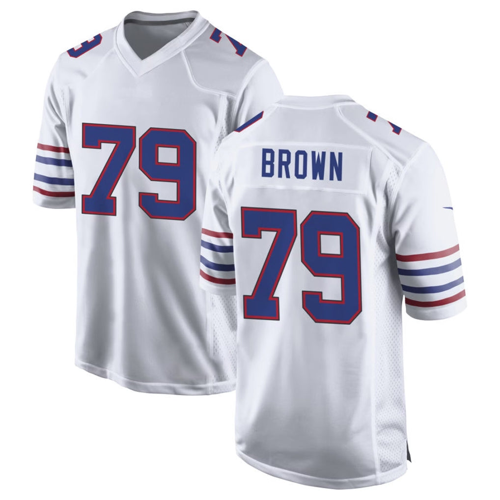 B.Bills #79 Spencer Brown Player White Alternate Game Xdoa Stitched Jerseys