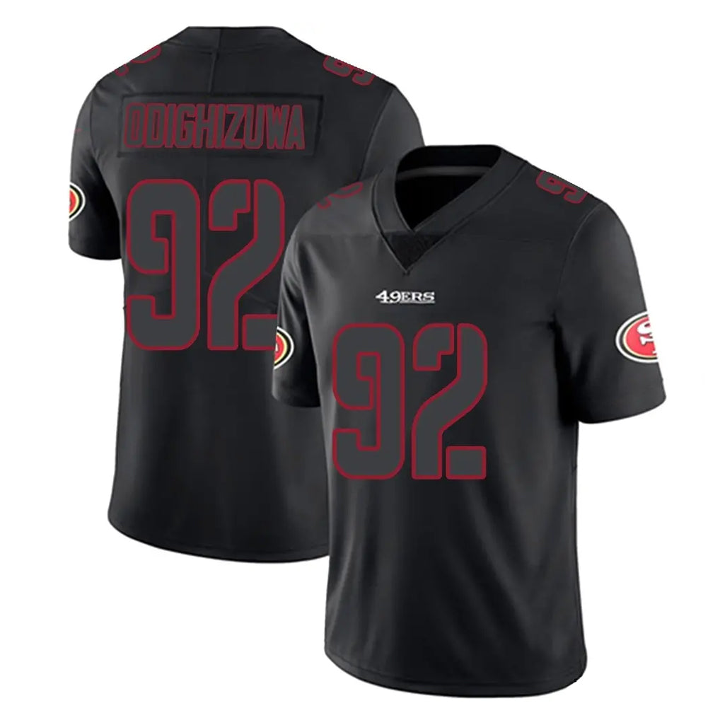SF.49ers #92 Osa Odighizuwa Player Black Impact Limited Home Game Ldoa Stitched Jerseys