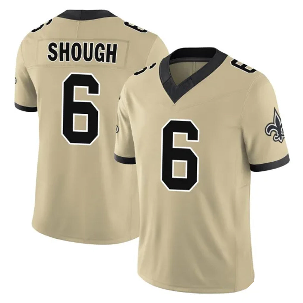 NO.Saints #6 Tyler Shough Player Gold Limited Vapor F.U.S.E. Home Game Ldoa Stitched Jerseys