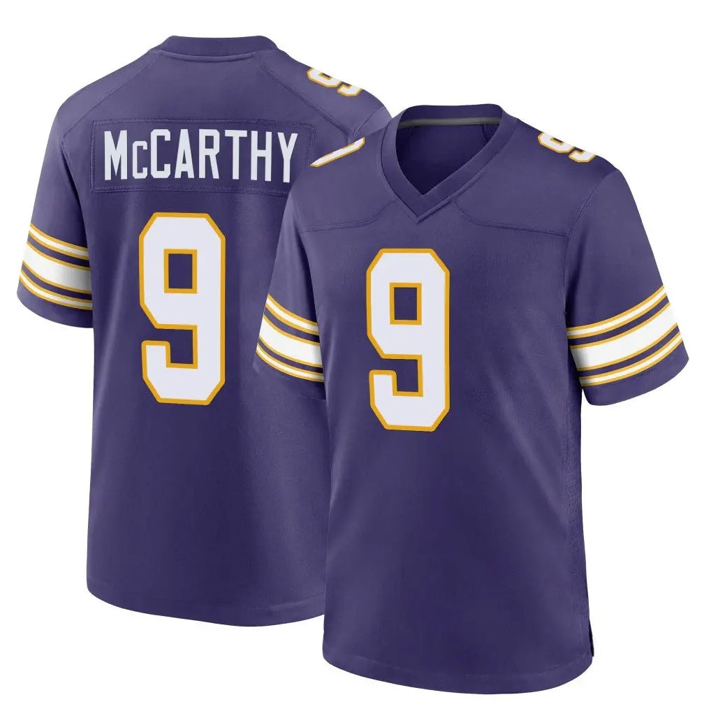 M.Vikings #9 J.J. McCarthy Player Purple Classic Home Game Ldoa Stitched Jerseys