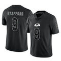 LA.Rams #9 Matthew Stafford Player Black Limited Reflective Home Game Ldoa Stitched Jerseys