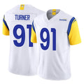 LA.Rams #91 Kobie Turner Player White Limited Vapor F.U.S.E. Home Game Ldoa Stitched Jerseys