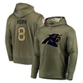 C.Panthers #8 Jaycee Horn Player Olive Salute to Service Hoodies Ldoa Stitched Jerseys