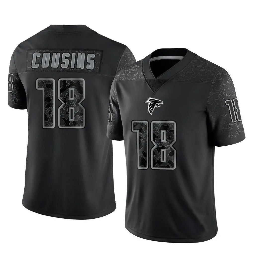 A.Falcons #18 Kirk Cousins Player Black RFLCTV Limited Ldoa Stitched Jerseys