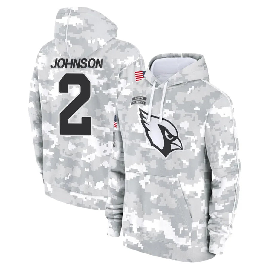 A.Cardinals #2 Will Johnson Player Camo Salute to Service Hoodies Ldoa Stitched Jerseys