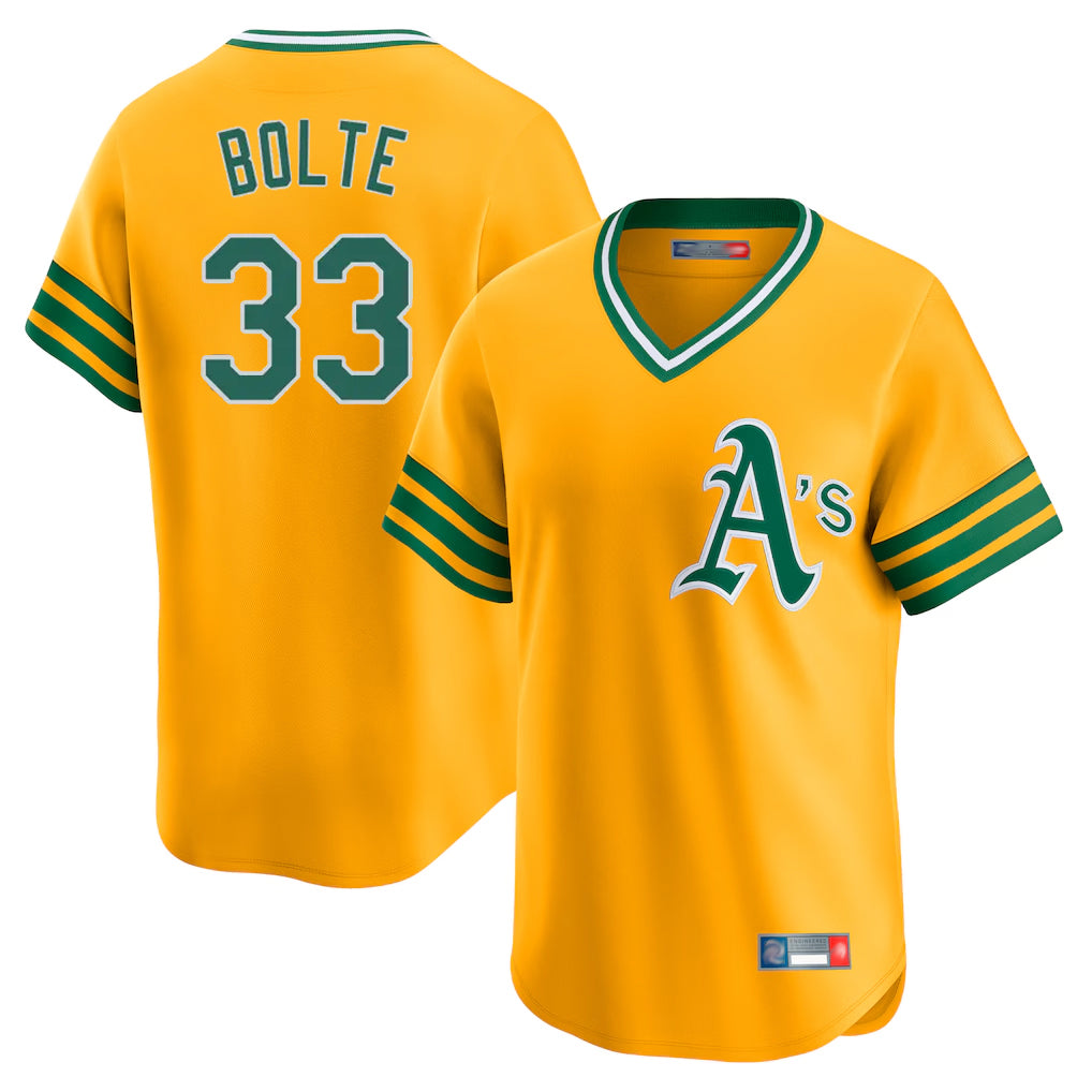 Athletics #33 Henry Bolte Player Gold Cooperstown Collection T-shirt Game Ldoa Stitched Jerseys