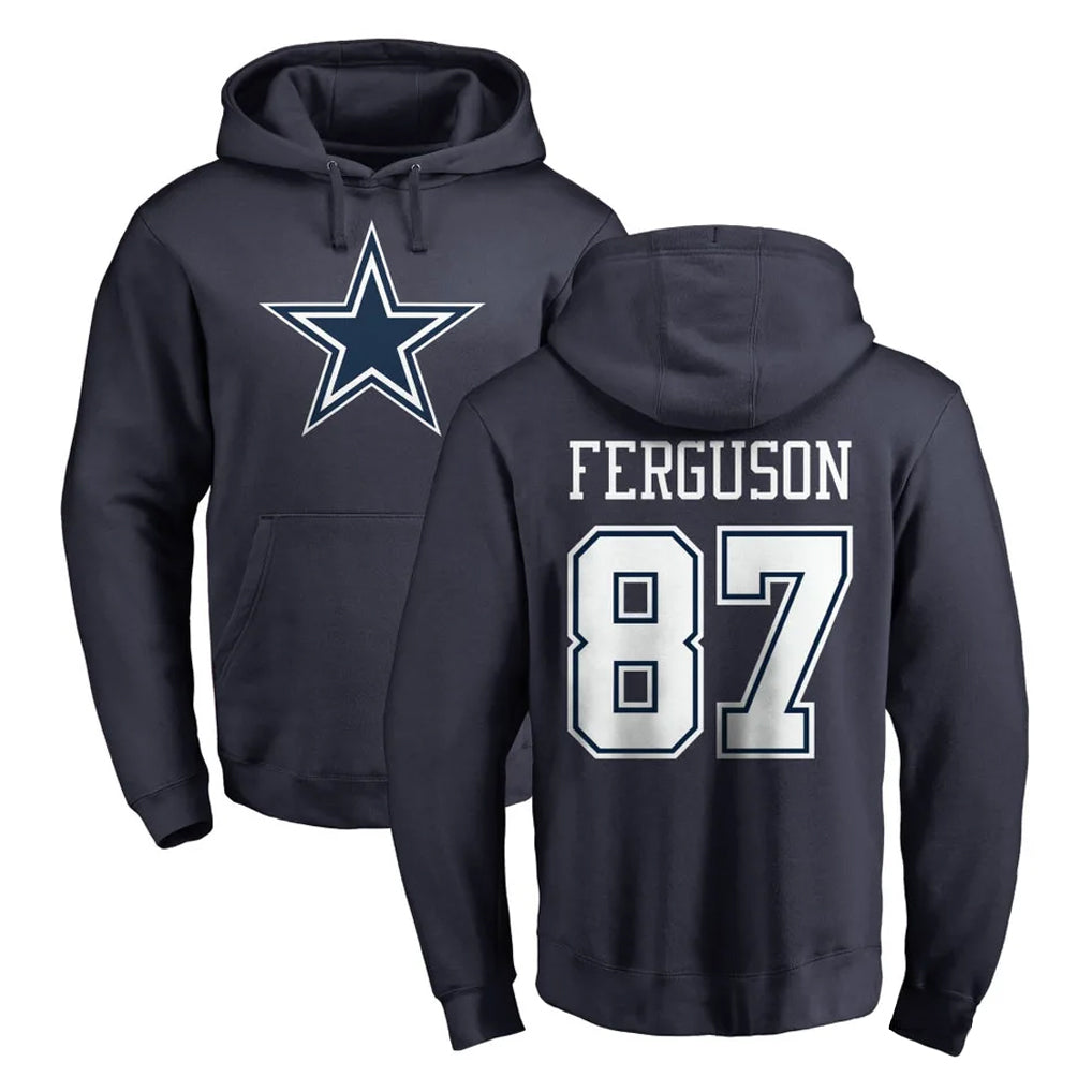 D.Cowboys #87 Jake Ferguson Player Navy Pullover Hoodies Limited Ldoa Stitched Jerseys