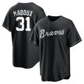 A.Braves #31 Greg Maddux Player Black Home Game Ldoa Stitched Jerseys