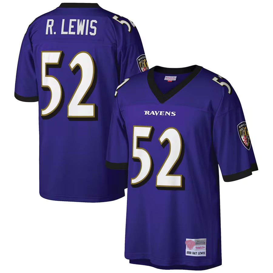 B.Ravens #52 Ray Lewis Player Purple Mitchell & Ness Big & Tall 2000 Retired Ldoa Stitched Jerseys