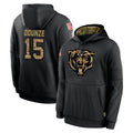 C.Bears #15 Rome Odunze Player Black Salute to Service Pullover Hoodies Limited Ldoa Stitched Jerseys