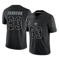 NO.Saints #83 Juwan Johnson Player Black Limited Reflective Home Game Ldoa Stitched Jerseys