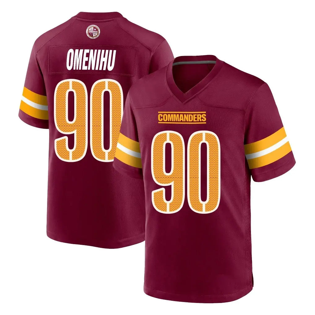 W.Commanders #90 Charles Omenihu Player Burgundy Home Game Ldoa Stitched Jerseys