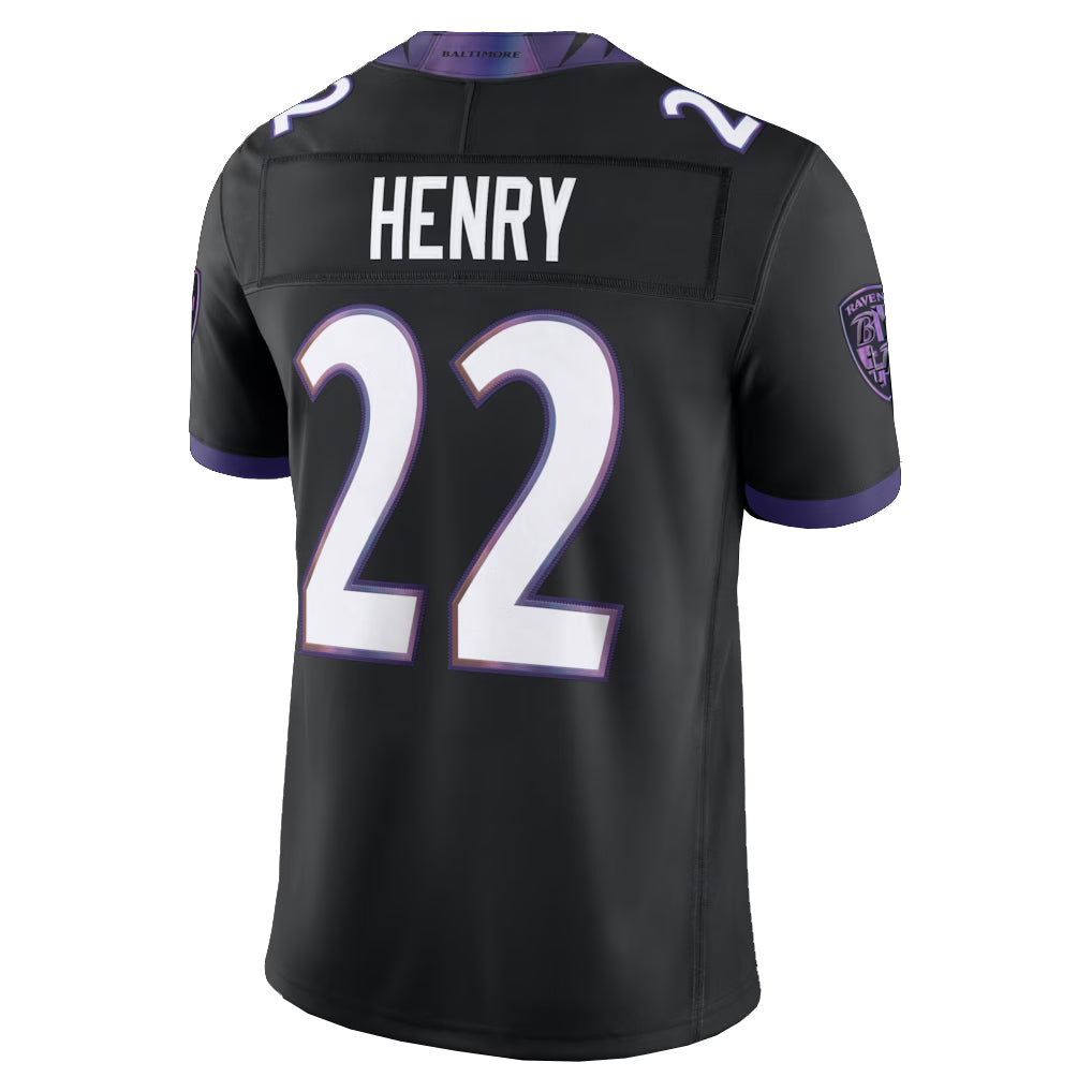 B.Ravens #22 Derrick Henry Player Black Limited Elite Home Game Ldoa Stitched Jerseys
