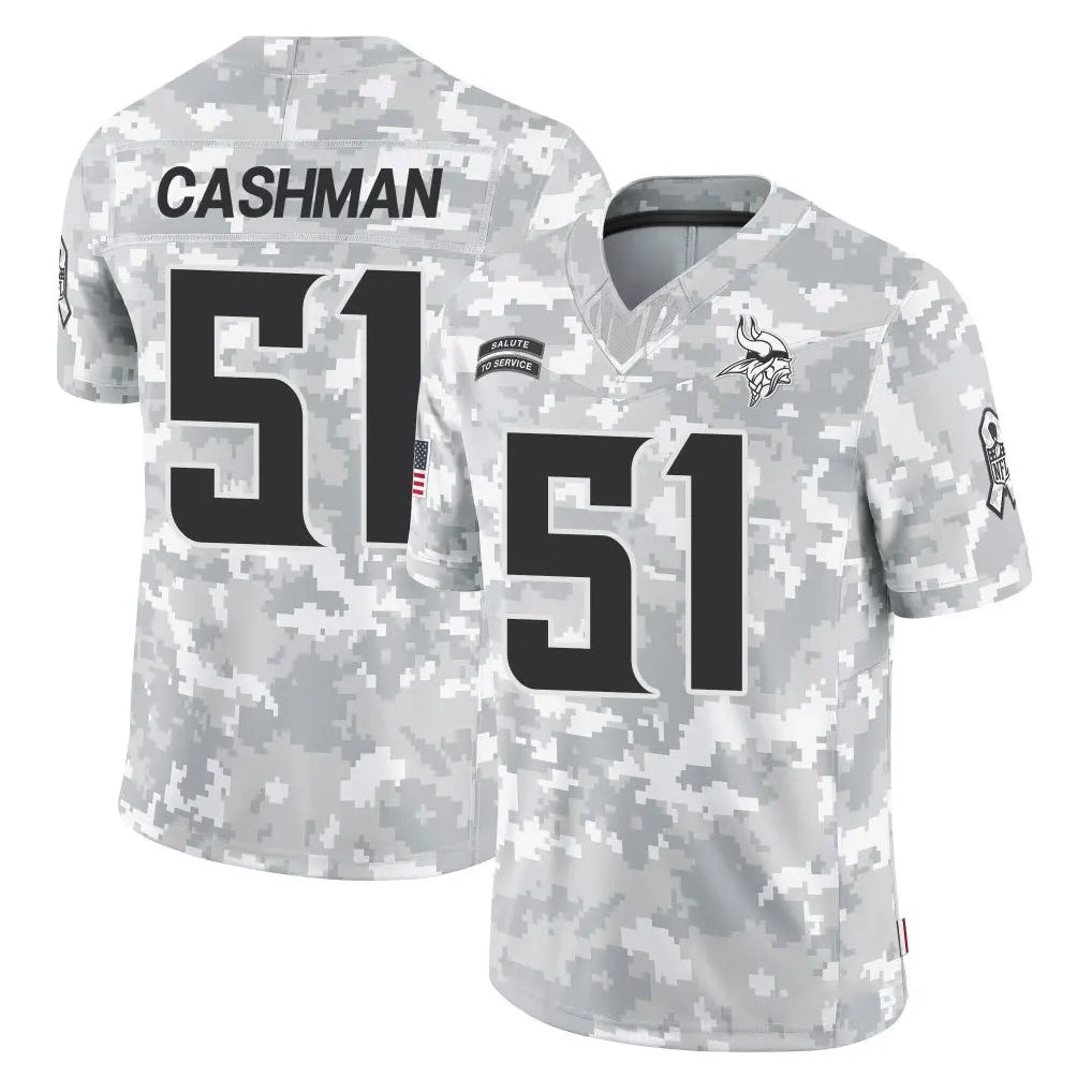 M.Vikings #51 Blake Cashman Player Arctic Camo Salute To Service Limited Game Ldoa Stitched Jerseys