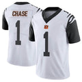 C.Bengals #1 Ja'Marr Chase Player White Color Rush Vapor Untouchable Limted Home Game Ldoa Stitched Jerseys